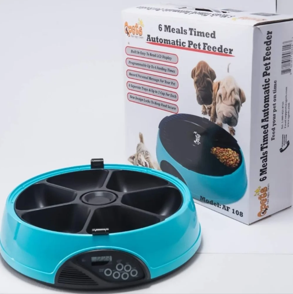 SCCL Pet automatic feeder dog/cat food timing feeding disc shaped pet feeder